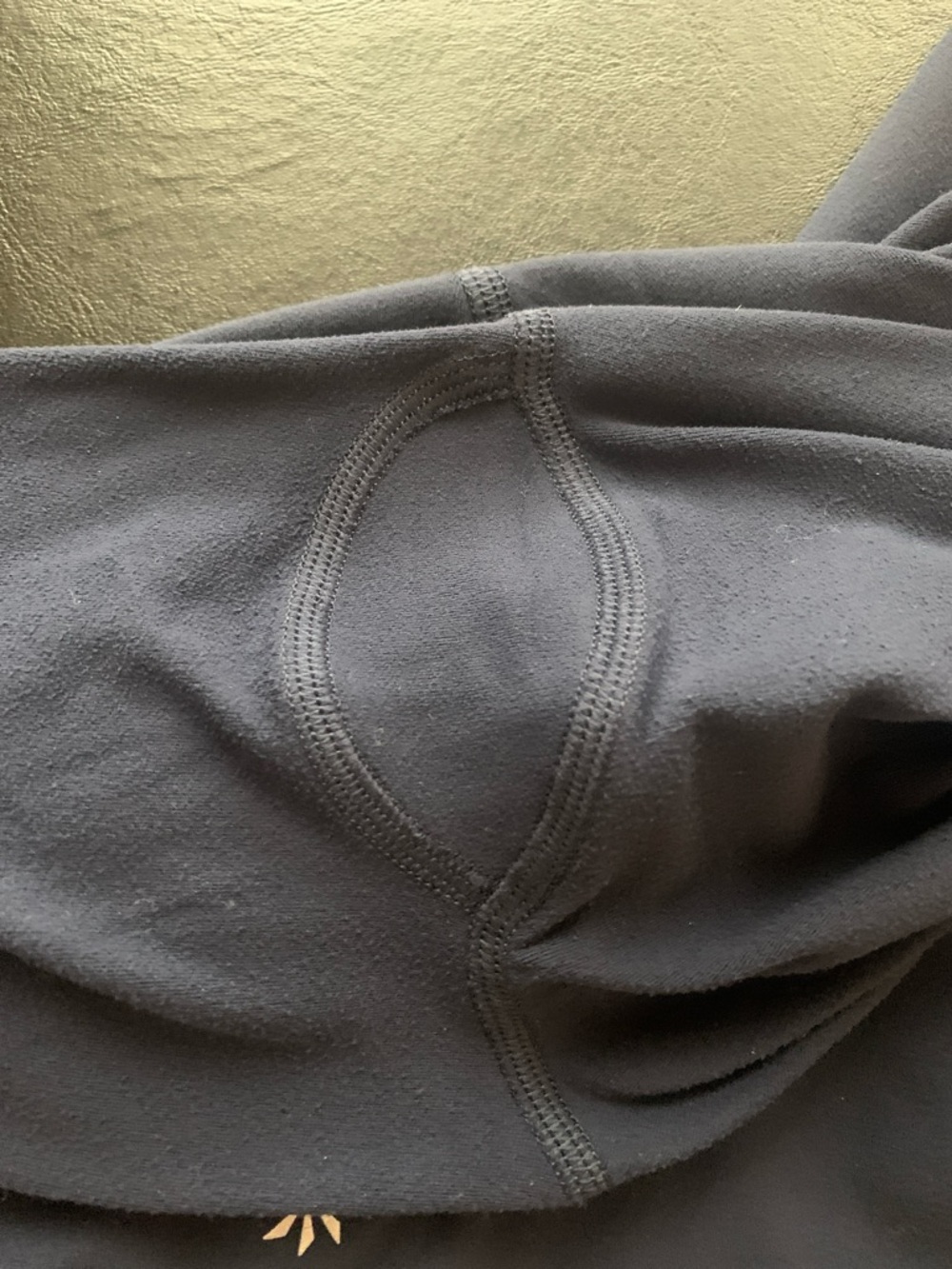 Athleta Navy Salutation Stash Tight, Sz L, 25in GUC, some wash wear - Picture 4 of 6